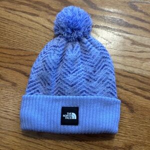 North face youth hat, fleece lined purple
